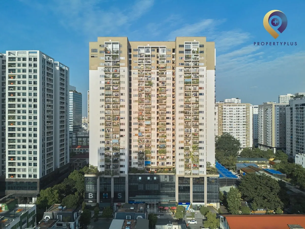 Toàn cảnh tòa nhà Thanh Xuân Complex nhìn từ trên cao.
